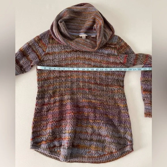 Royal Robbins Multi Color Blue Purple Knit Cowl Neck Sweater Tunic Medium M - Picture 10 of 10